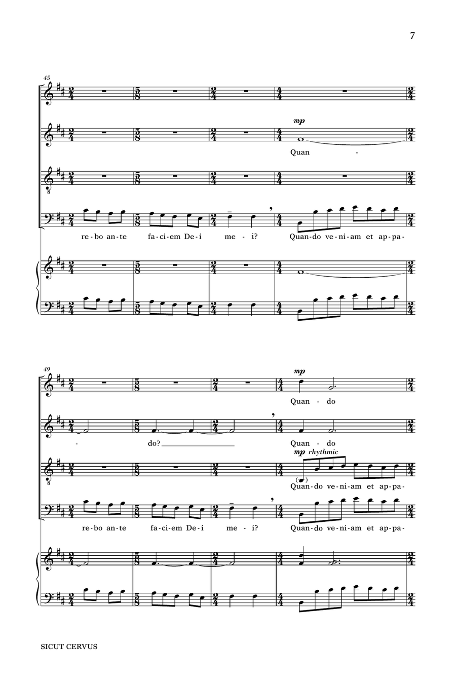 Sicut Cervus 4-Part scores gallery preview page 5