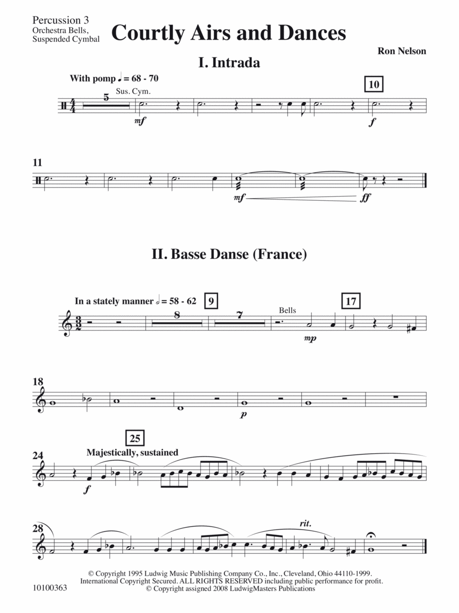 Courtly Airs and Dances - Percussion 3 Concert Band scores gallery preview page 1