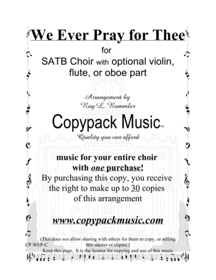 We Ever Pray for Thee Choir scores gallery preview page 1