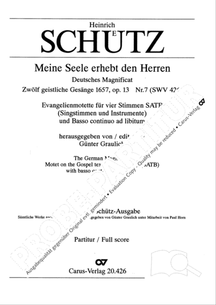 Magnificat (Meine Seele erhebt den Herrn); Ehre sei dem Vater Score scores gallery preview page 3