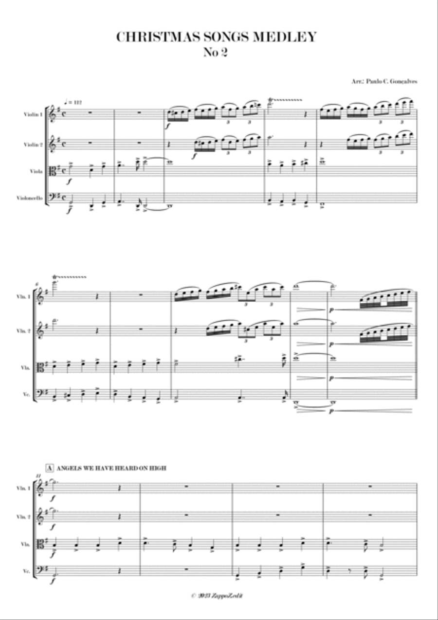 CHRISTMAS SONGS MEDLEY Nº 2 String Quartet scores gallery preview page 3