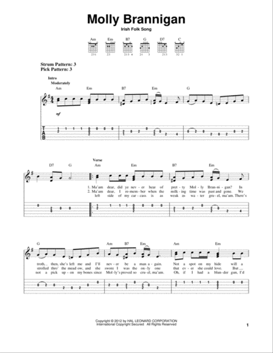 Molly Brannigan Acoustic Guitar scores gallery preview page 1