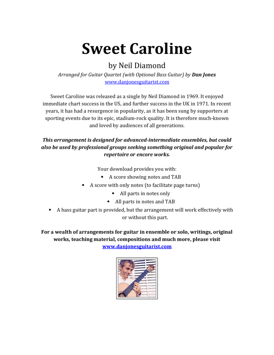 Sweet Caroline Acoustic Guitar scores gallery preview page 1