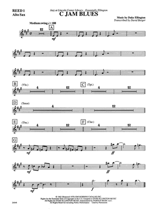 C Jam Blues: E-flat Alto Saxophone
