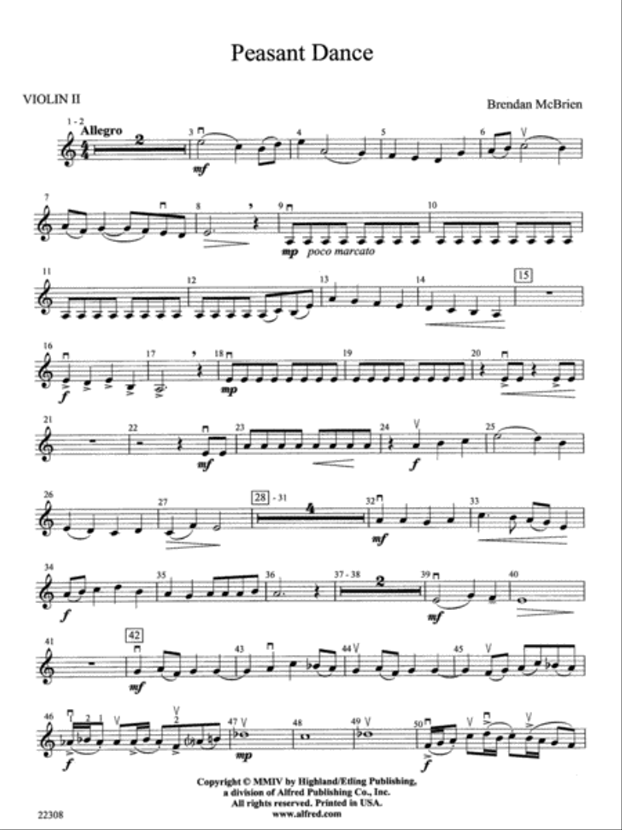 Peasant Dance: 2nd Violin String Orchestra scores gallery preview page 1