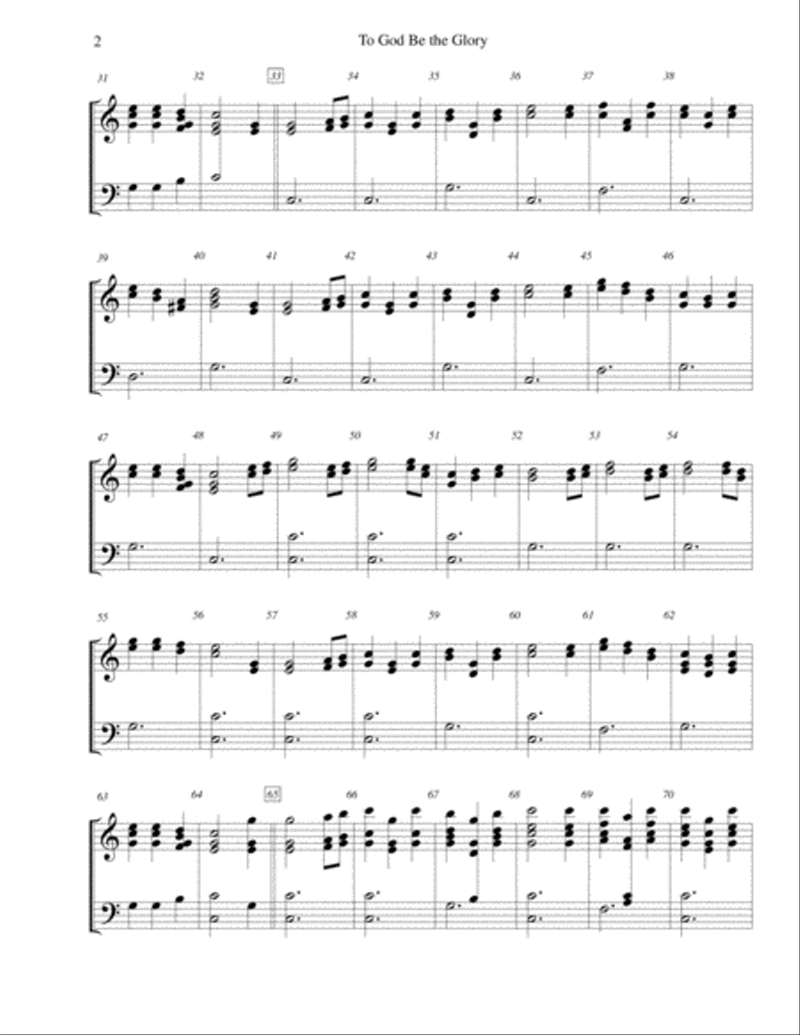 To God Be the Glory - for 3-octave handbell choir 3-Octaves scores gallery preview page 2