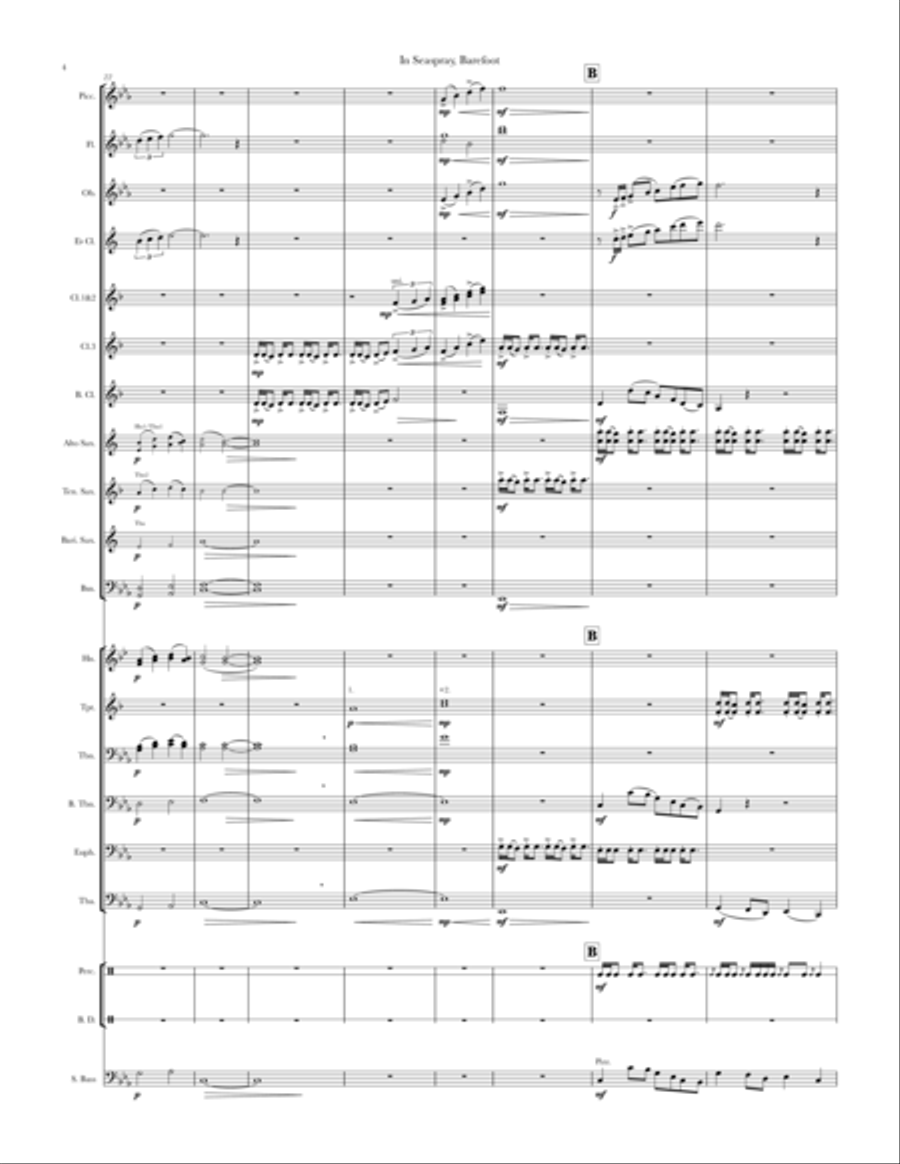 In Seaspray, Barefoot, for Wind Ensemble Concert Band scores gallery preview page 6