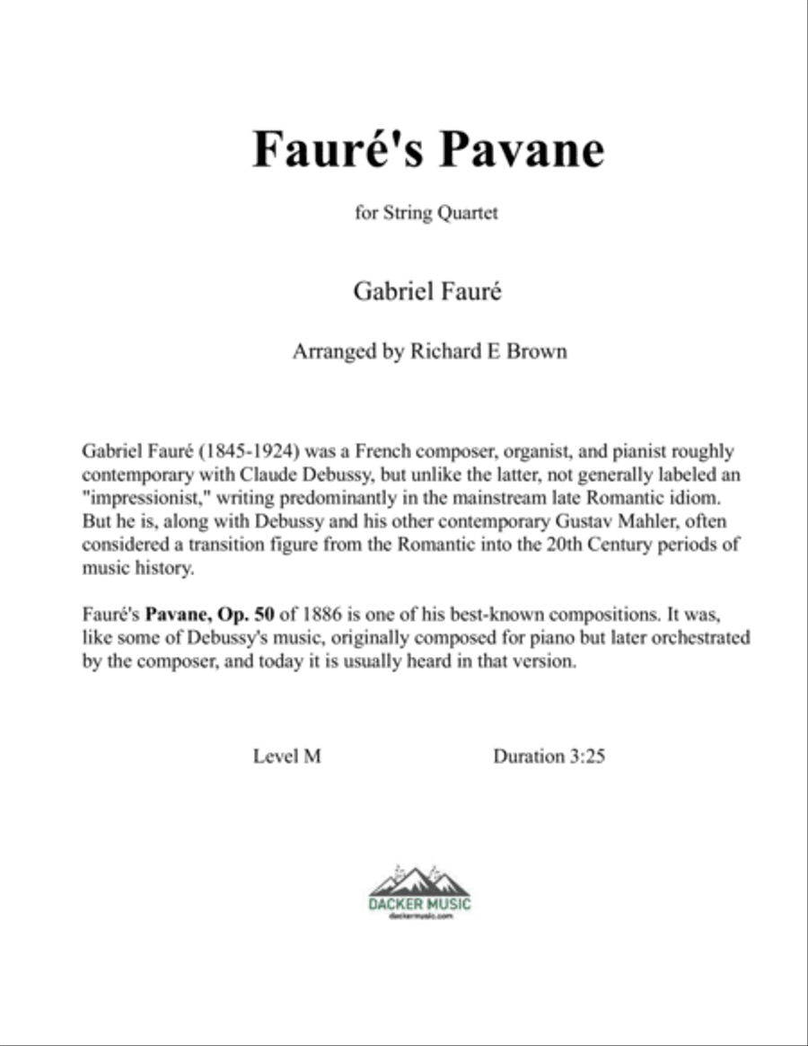 Fauré's Pavane - String Quartet String Quartet scores gallery preview page 2