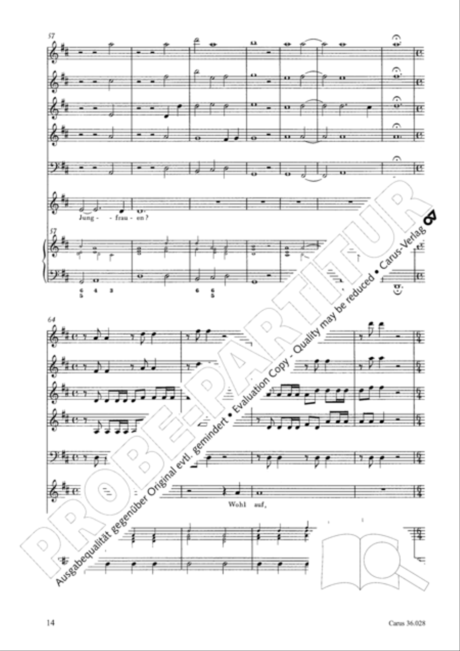 Wake, o wake and hear the voices 3-Part scores gallery preview page 14