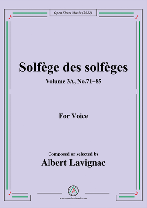 Lavignac-Solfege des solfeges,Volum 3A No.71-85,for Voice