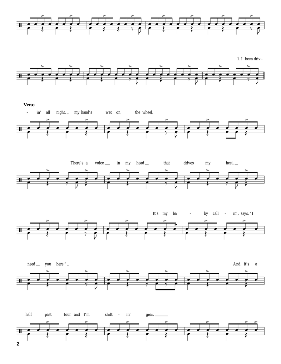 Radar Love Drum Set scores gallery preview page 2