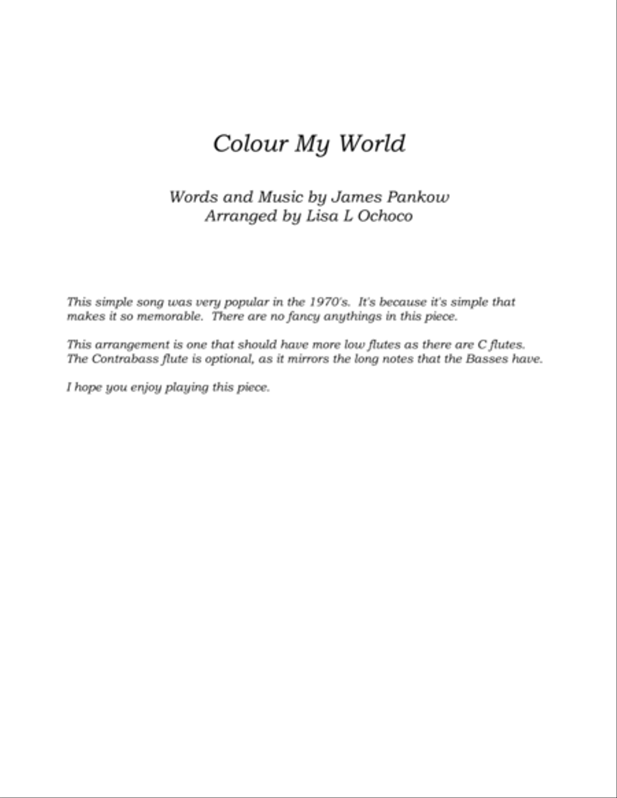 Colour My World Colour My World Flute Choir scores gallery preview page 4