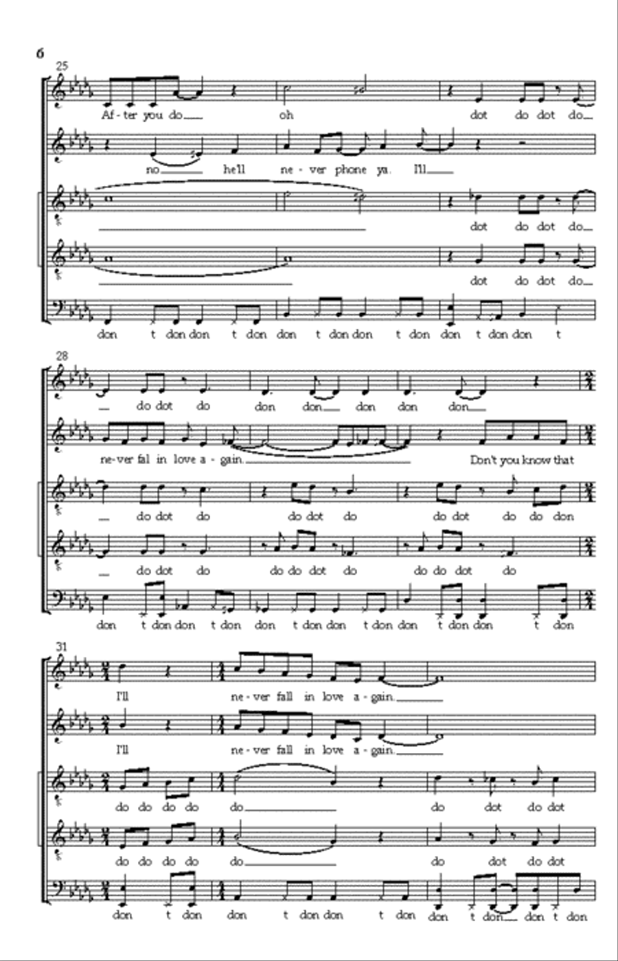 I'll Never Fall in Love Again Choir scores gallery preview page 5