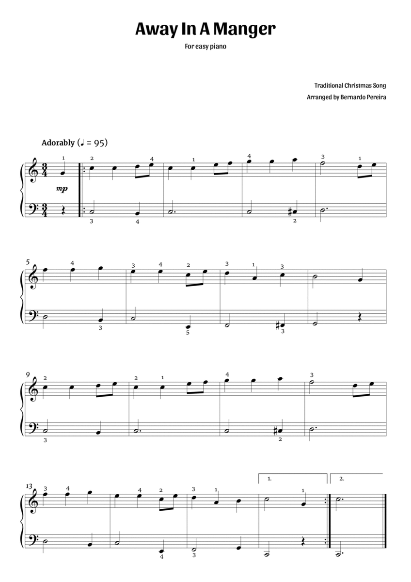 Away In A Manger (easy piano – C major) image number null
