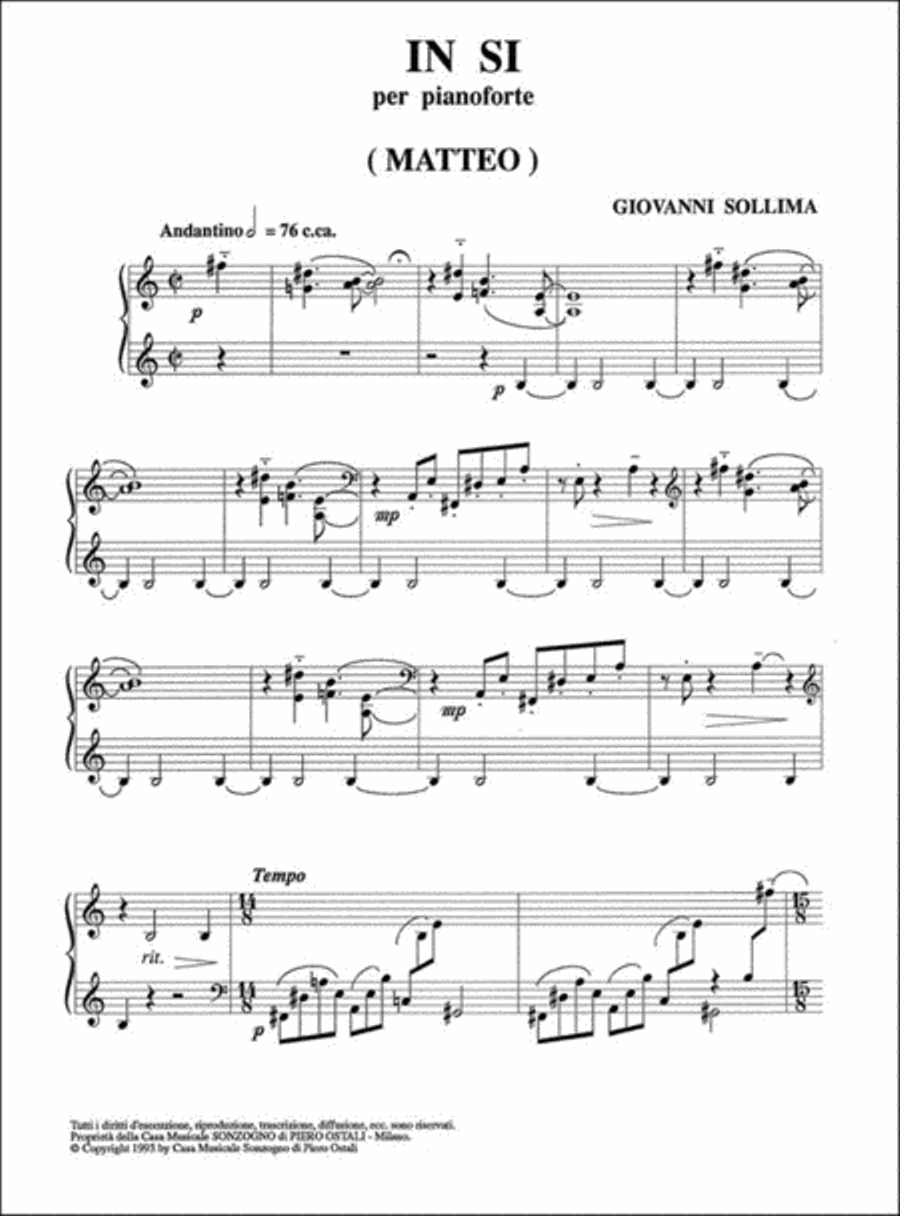 In Si In Si Piano Solo scores gallery preview page 2