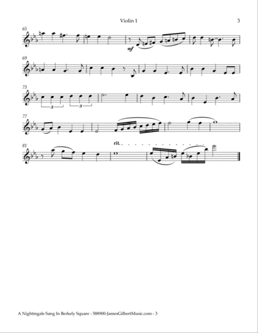 A Nightingale Sang In Berkeley Square String Quartet scores gallery preview page 5