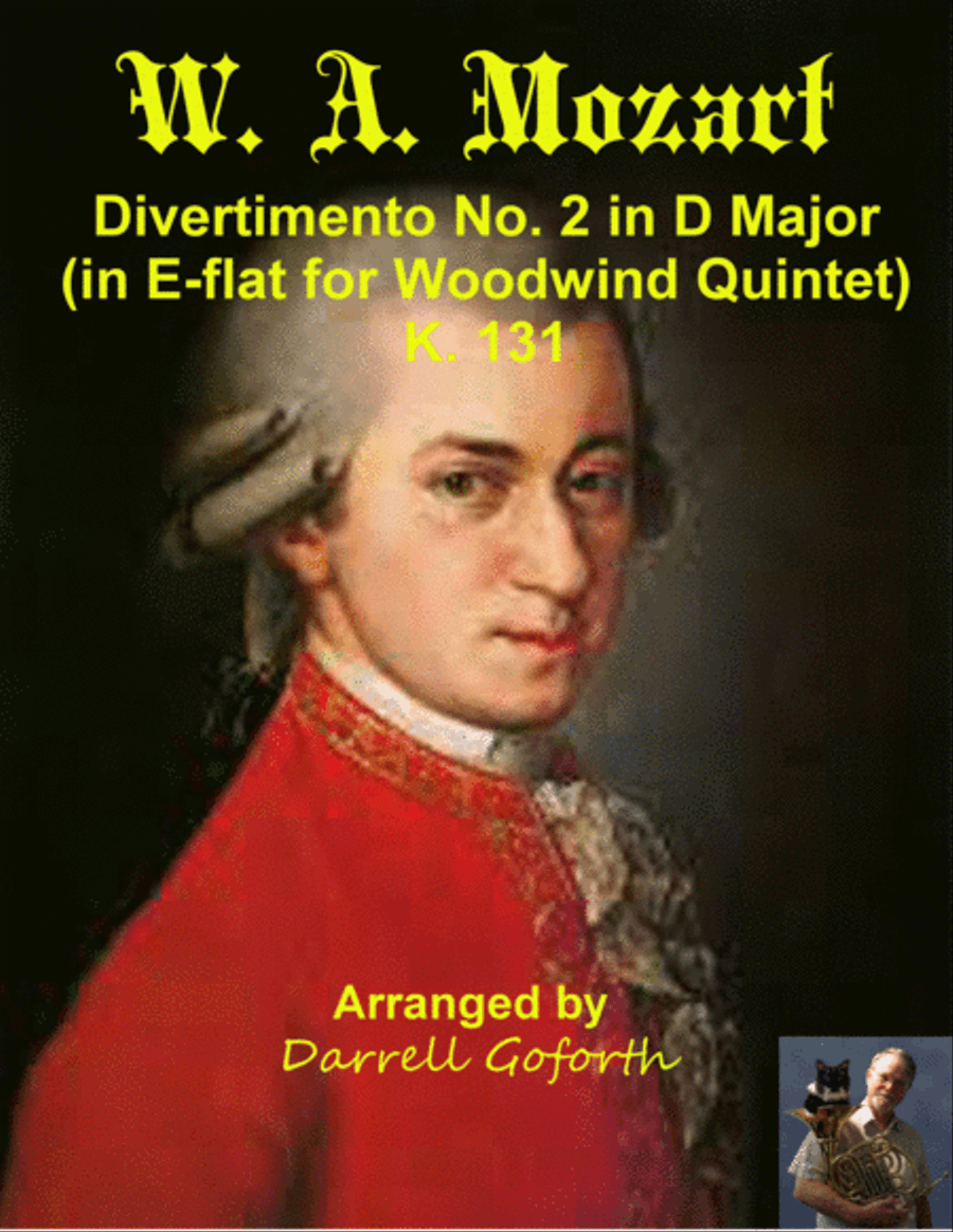Mozart: Divertimento No. 2 in D Major (in E-flat for Woodwind Quintet) Woodwind Quintet scores gallery preview page 1