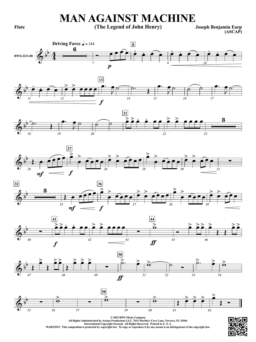 Man Against Machine - The Legend of John Henry: 1st Flute Flute scores gallery preview page 1