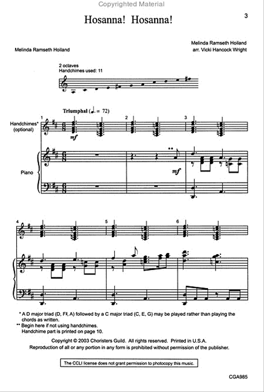 Hosanna Hosanna And Joyful Easter Day Unison Choir scores gallery preview page 2