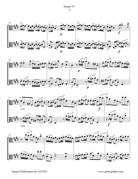 Handel: Sonata No. 6 for Viola Duo image number null