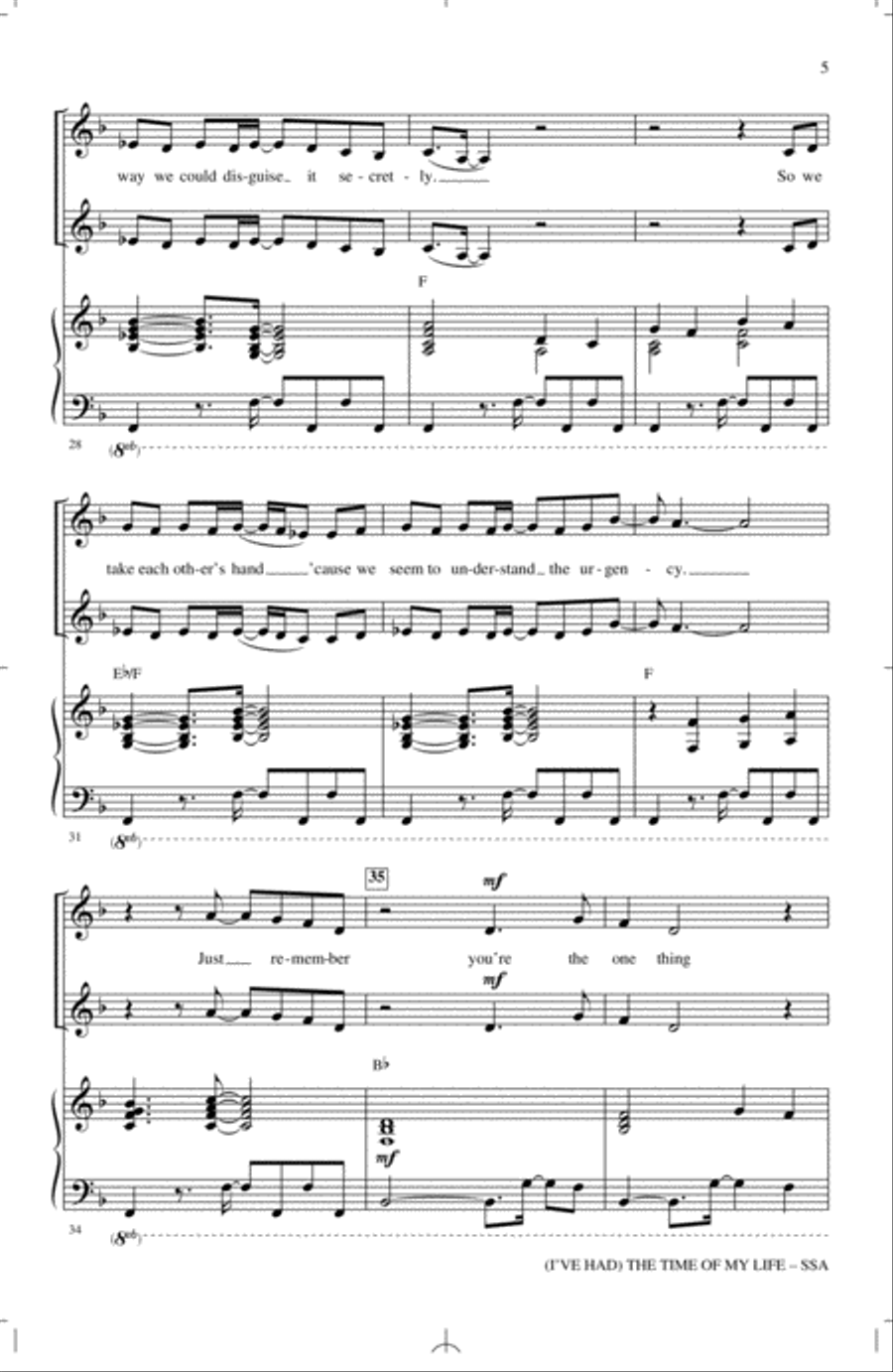 (I've Had) The Time Of My Life (arr. Mac Huff) SSA scores gallery preview page 4