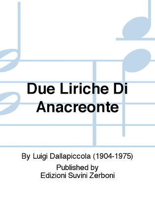 Book cover for Due Liriche Di Anacreonte