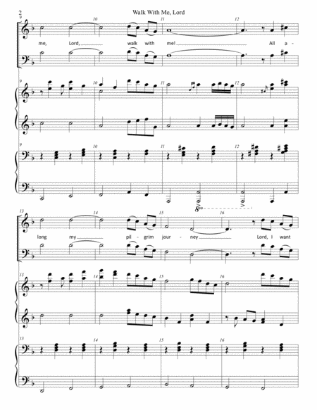 Walk with Me, Lord (SATB and piano 4 hands) 11 pages. image number null