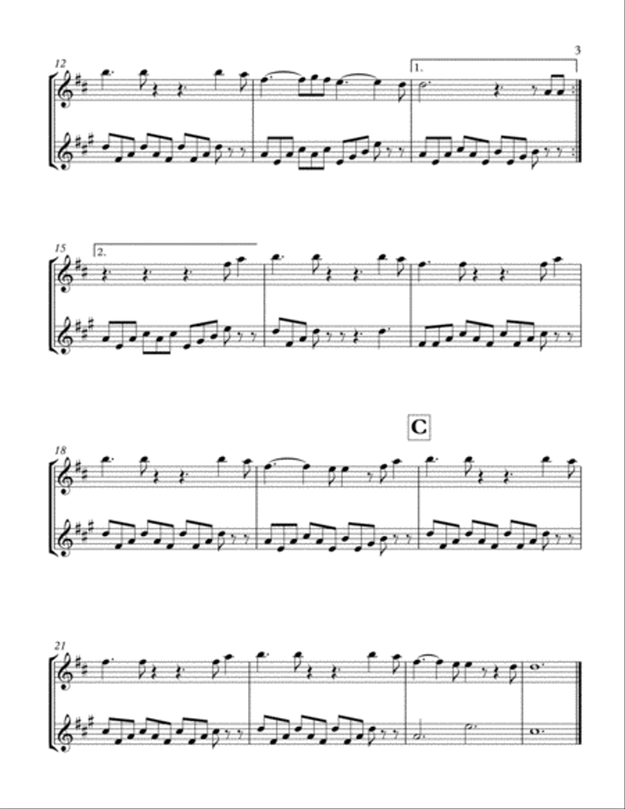Hallelujah Hallelujah Woodwind Duet scores gallery preview page 3