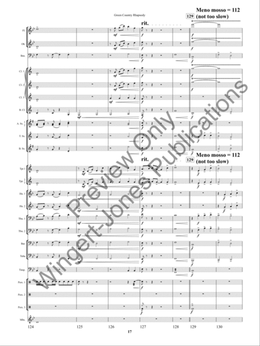 Green County Rhapsody Concert Band scores gallery preview page 20
