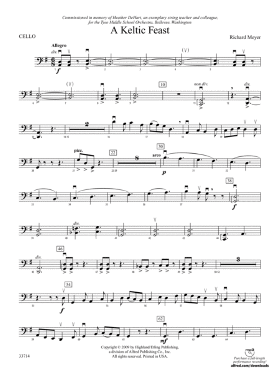 A Keltic Feast: Cello String Orchestra scores gallery preview page 1