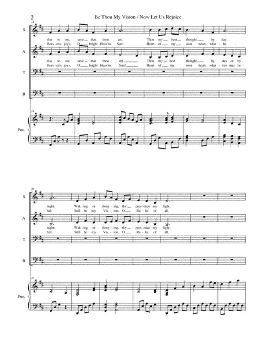 Be Thou My Vision / Now Let Us Rejoice 4-Part scores gallery preview page 3