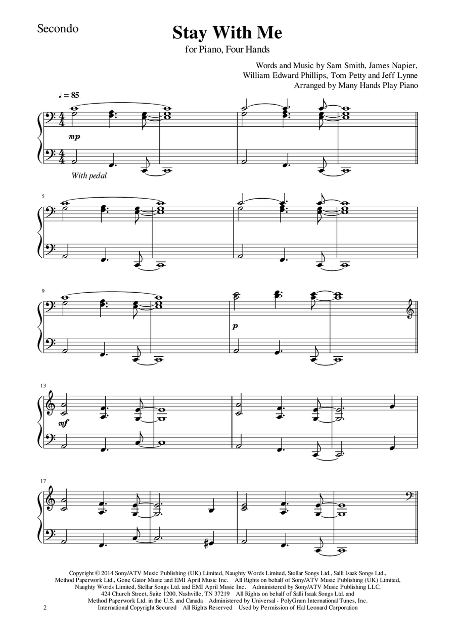 Stay With Me 1 Piano, 4-Hands scores gallery preview page 4