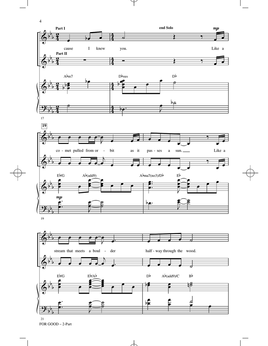 For Good (from Wicked) (arr. Mac Huff) 2-Part scores gallery preview page 3