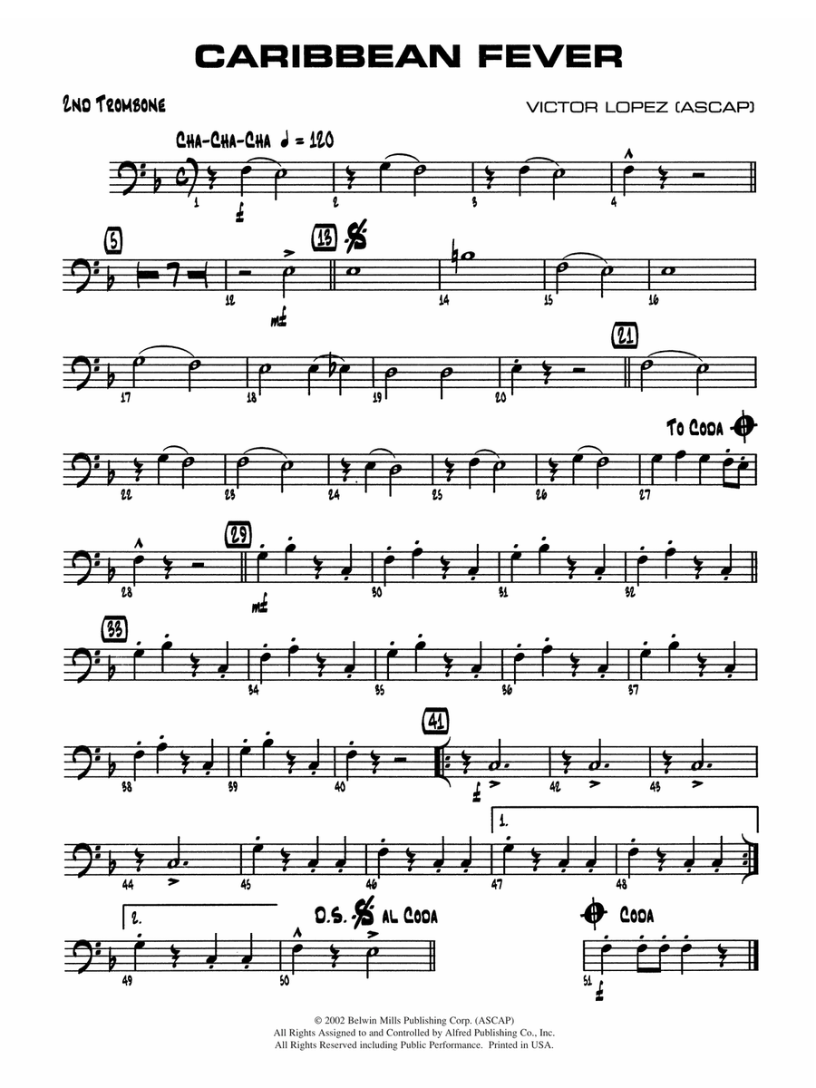 Caribbean Fever: 2nd Trombone