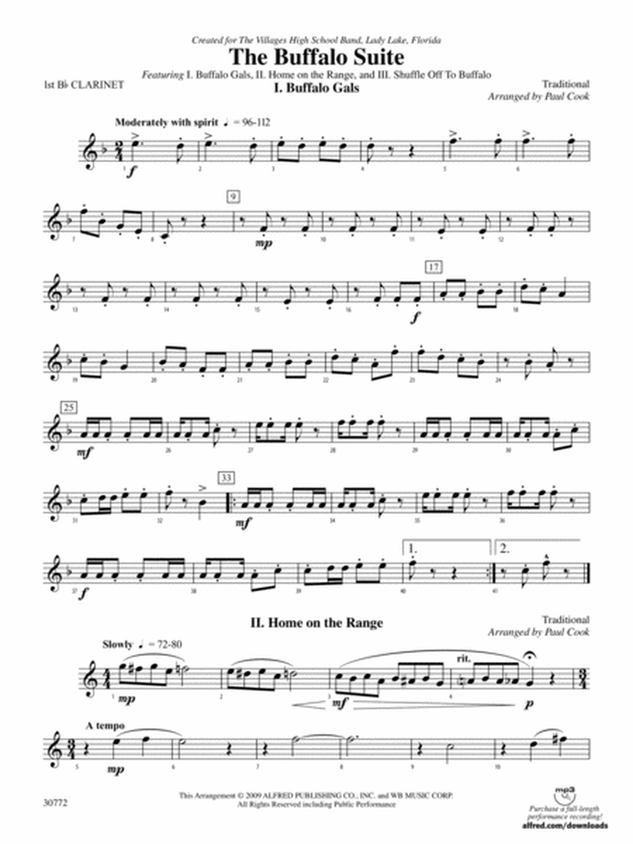 The Buffalo Suite: 1st B-flat Clarinet