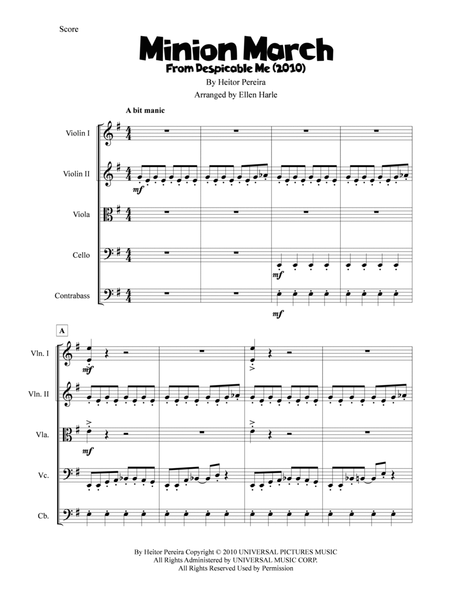 Minion March String Orchestra scores gallery preview page 1