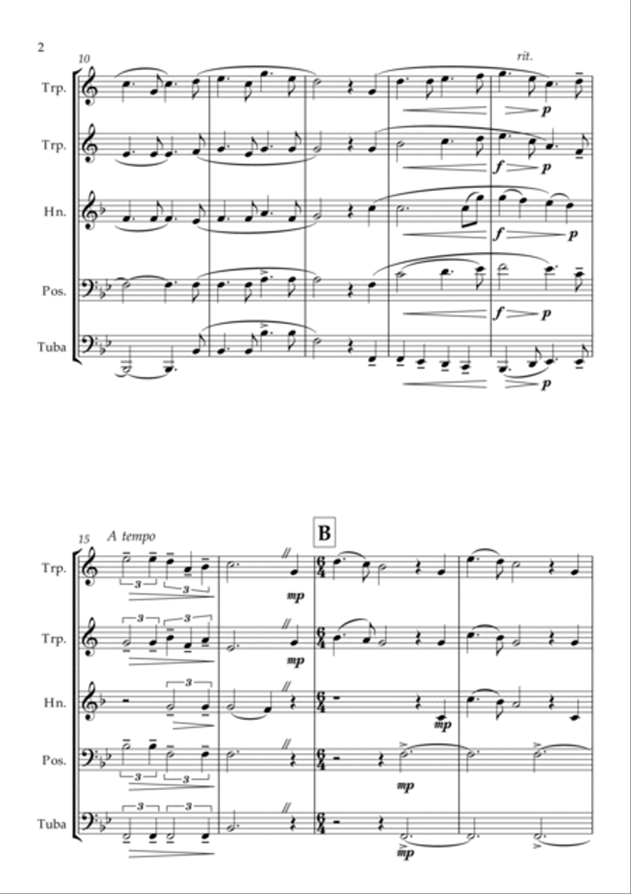 s'Feieromd (Feierabendlied) Brass Ensemble scores gallery preview page 2