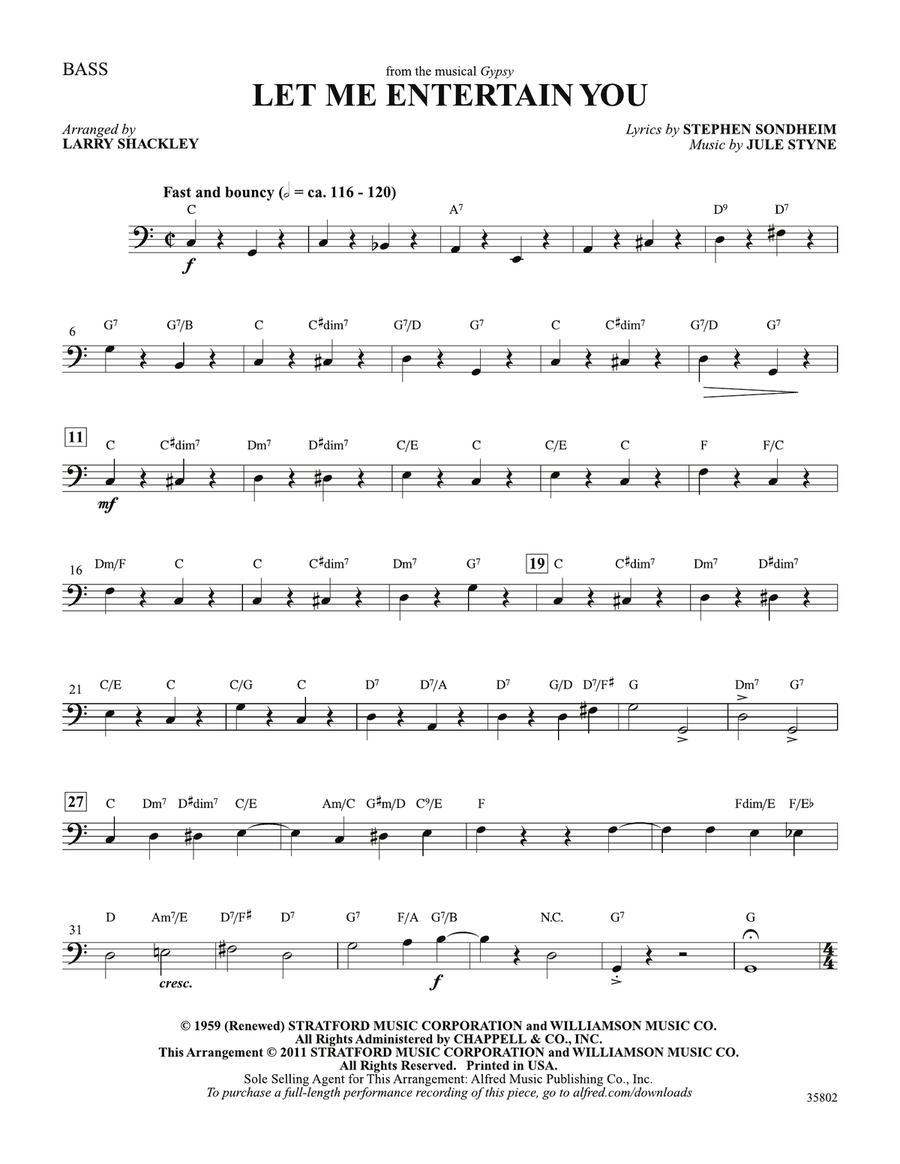 Let Me Entertain You (from Gypsy): String Bass