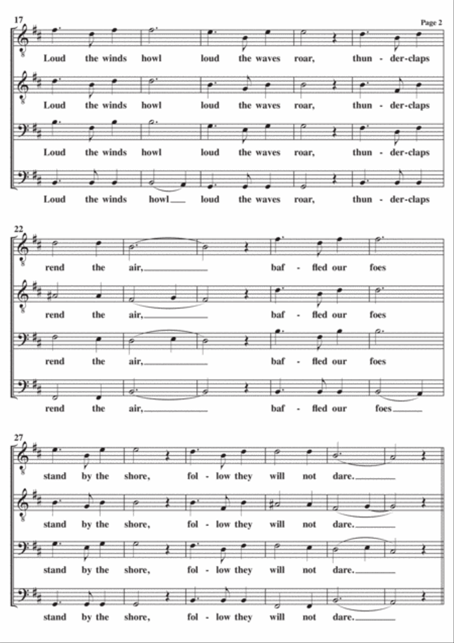 Skye Boat Song A Cappella TTBB TTBB scores gallery preview page 2