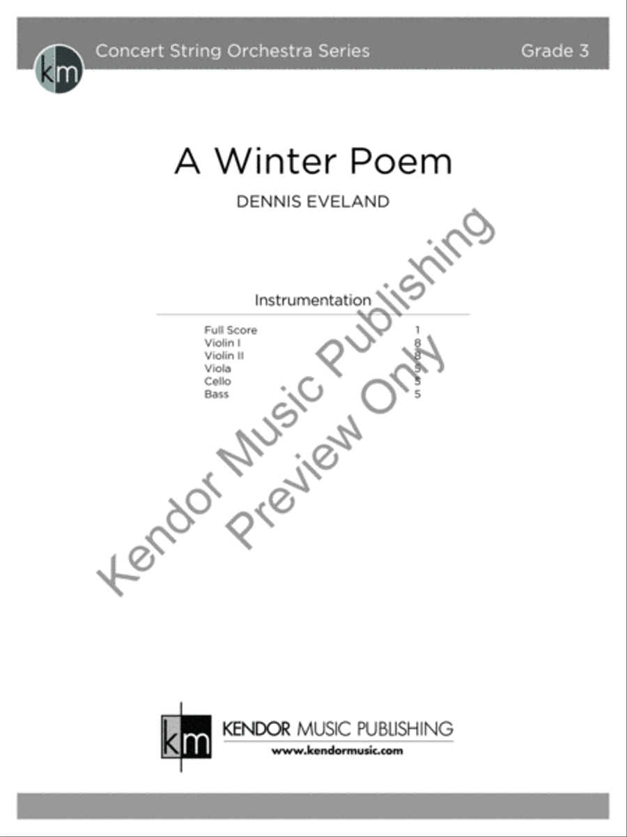A Winter Poem (Score) A Winter Poem (Score) String Orchestra scores gallery preview page 2