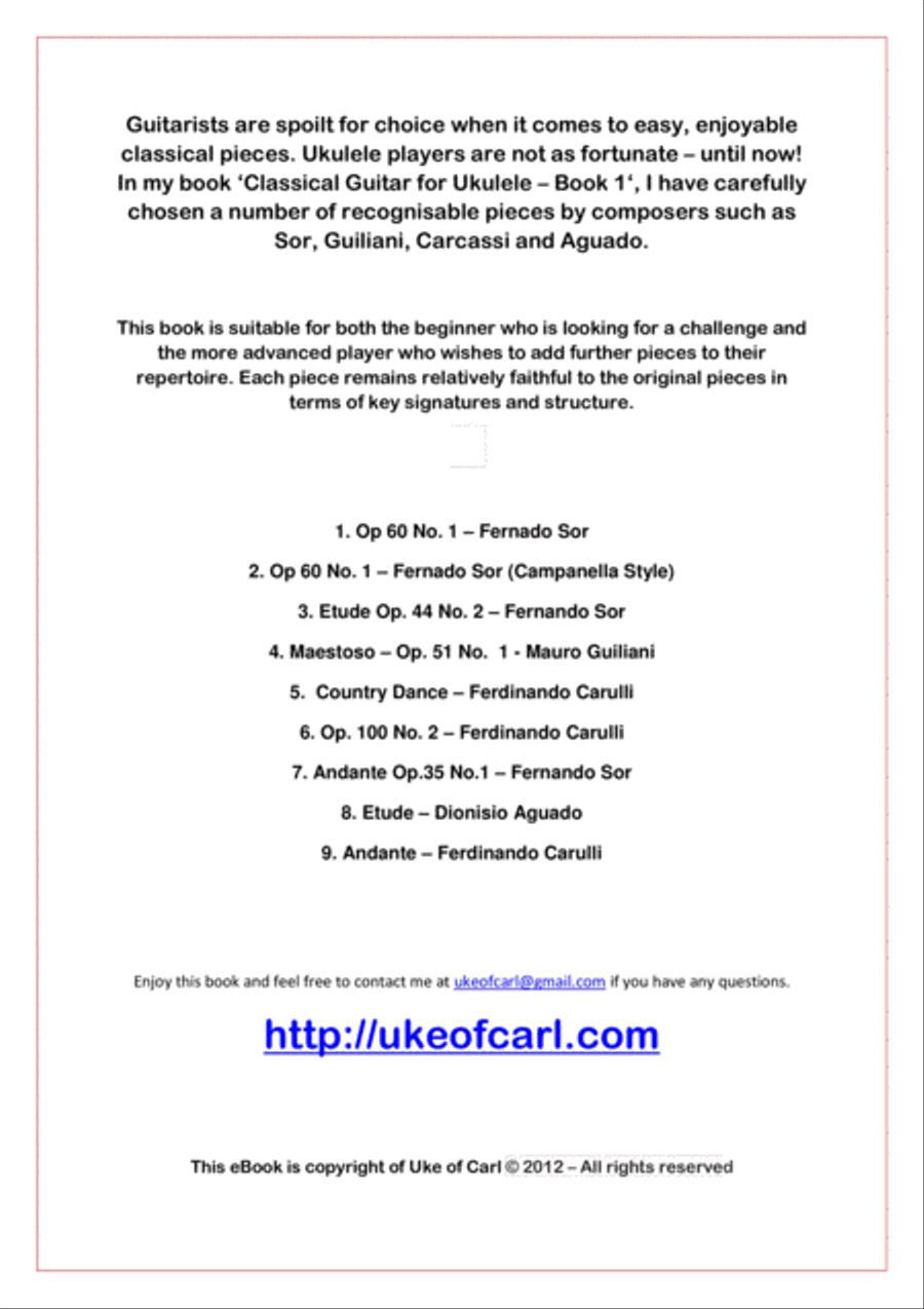 Classical Guitar for Ukulele Ukulele scores gallery preview page 3