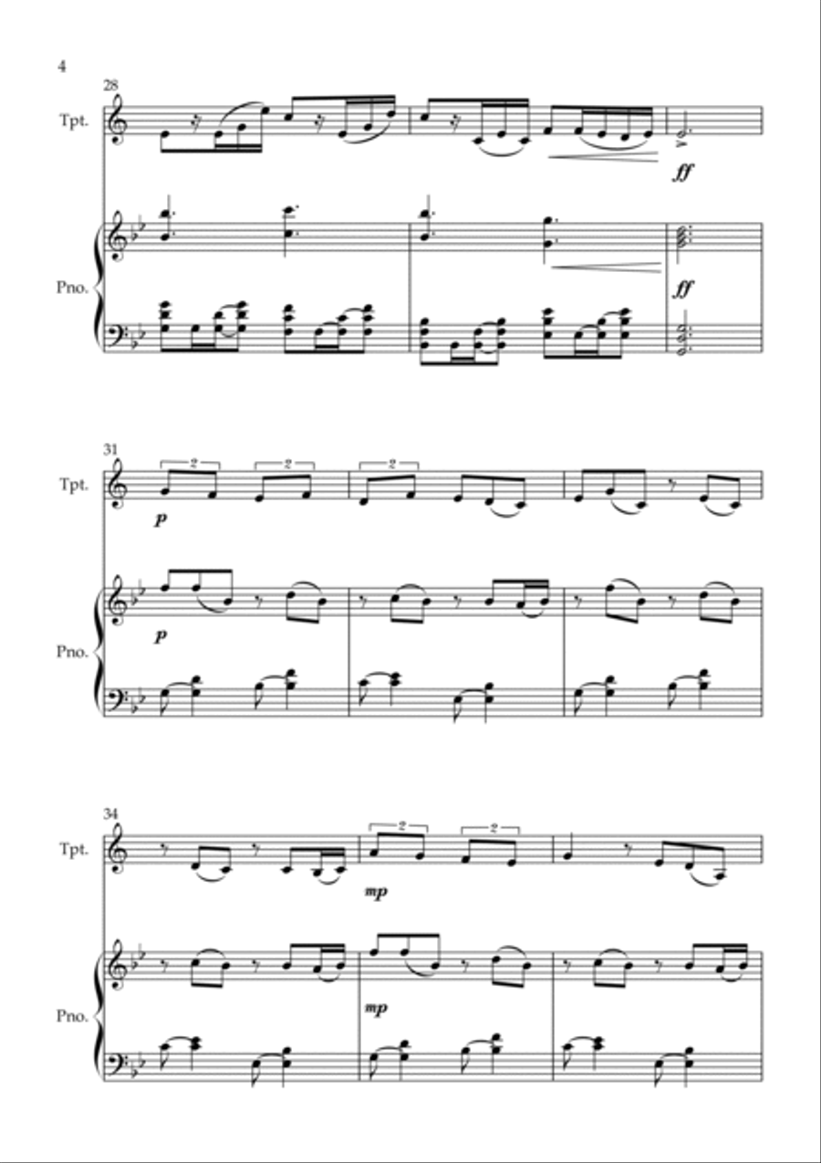 Your Hand In Mine Your Hand In Mine B-Flat Trumpet scores gallery preview page 4