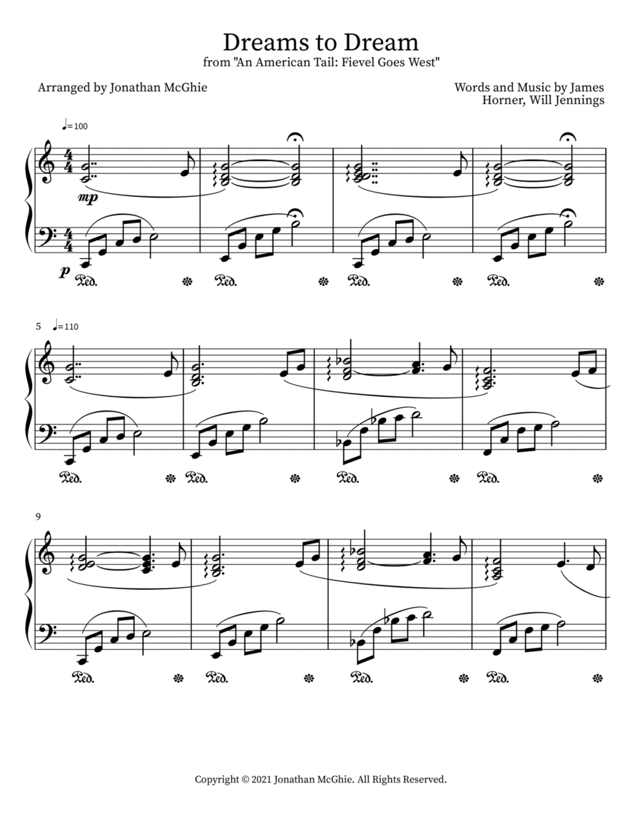 Dreams to Dream Piano Solo scores gallery preview page 1