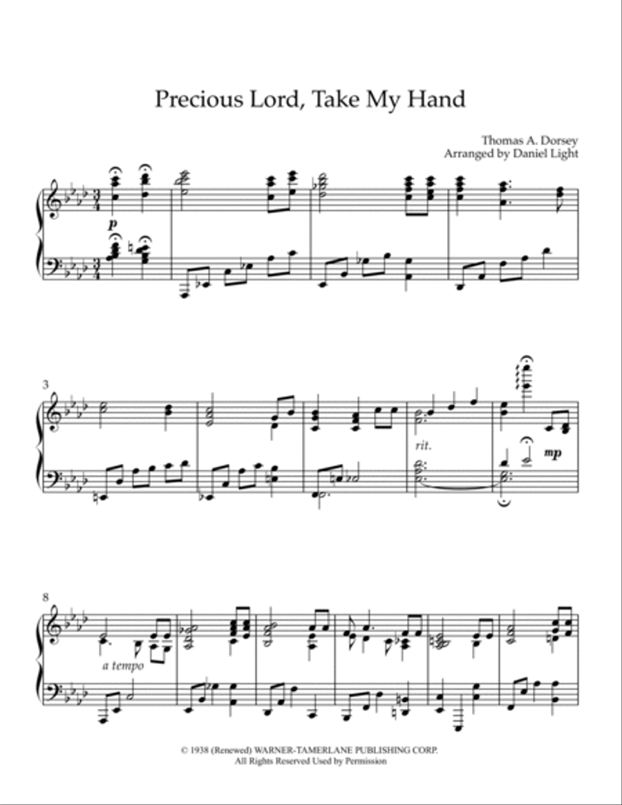 Precious Lord, Take My Hand (take My Hand, Precious Lord) Piano Solo scores gallery preview page 2