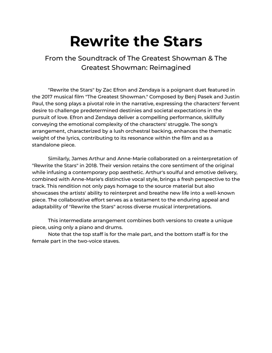 Rewrite The Stars Voice scores gallery preview page 1