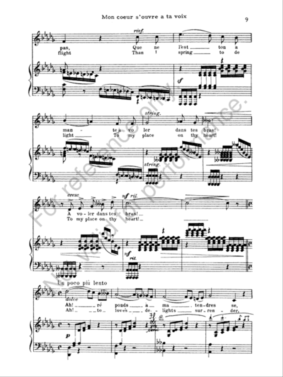 Mon coeur s'ouvre a ta voix Concert Band scores gallery preview page 9