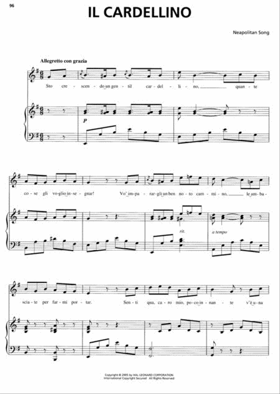 The Big Book of Italian Favorites Piano, Vocal, Guitar scores gallery preview page 2