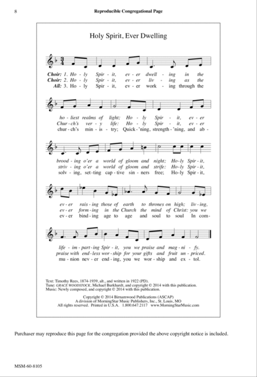 Holy Spirit, Ever Dwelling 4-Part scores gallery preview page 8