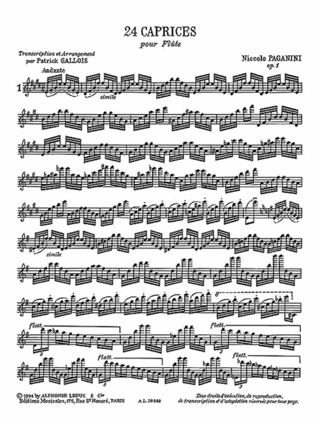 24 Caprices, Op.1 (flute)