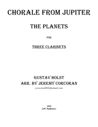 Book cover for Chorale from Jupiter for Clarinet Trio